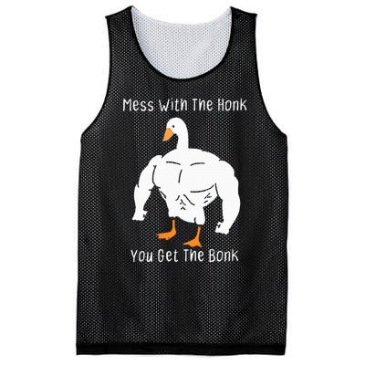 Mess With The Honk You Get The Bonk Funny Goose Mesh Reversible Basketball Jersey Tank