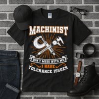 Machinist With Tolerance Issues Machinist Funny Tall T-Shirt