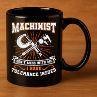 Machinist With Tolerance Issues Machinist Funny 11oz C Handle Ceramic Mug