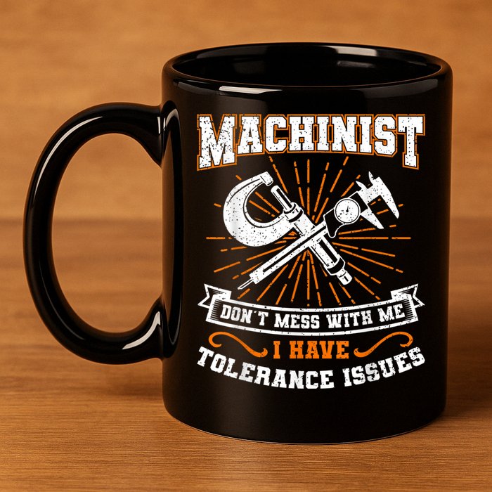 Machinist With Tolerance Issues Machinist Funny 11oz C Handle Ceramic Mug