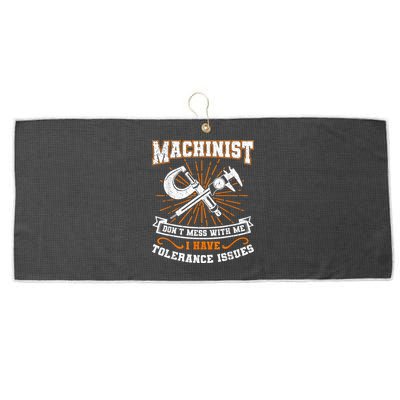 Machinist With Tolerance Issues Machinist Funny Large Microfiber Waffle Golf Towel
