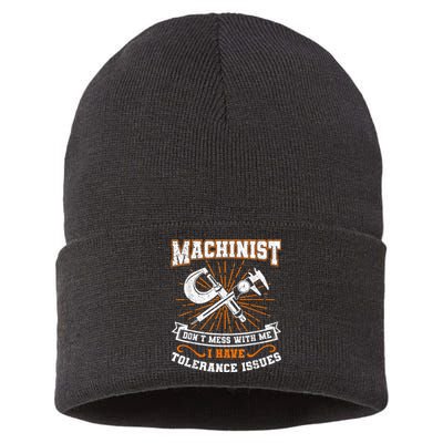 Machinist With Tolerance Issues Machinist Funny Sustainable Knit Beanie