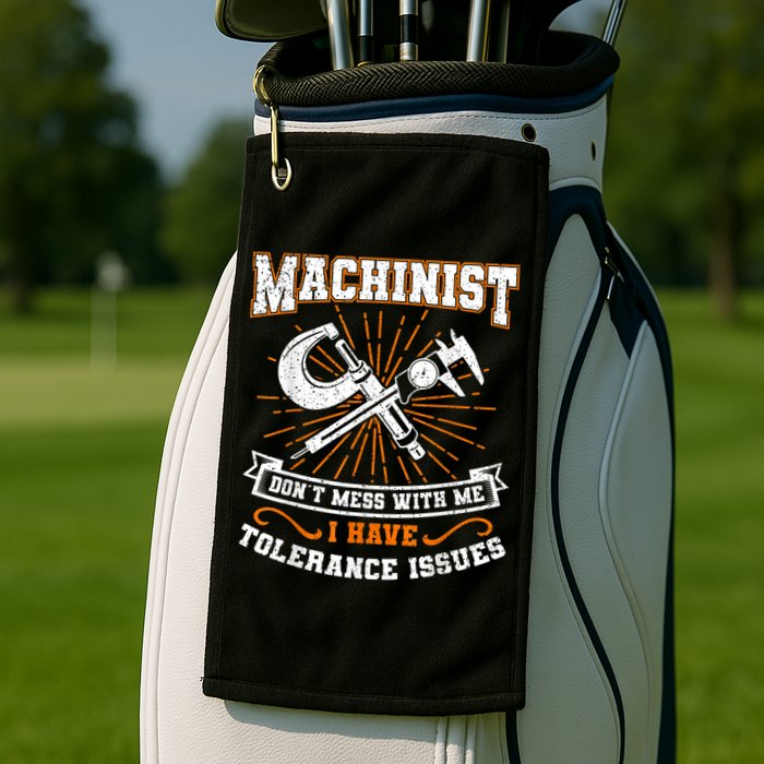 Machinist With Tolerance Issues Machinist Funny Golf Towel