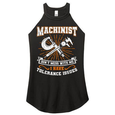 Machinist With Tolerance Issues Machinist Funny Women's Perfect Tri Rocker Tank