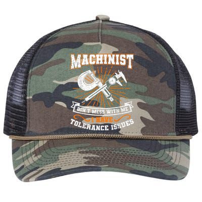 Machinist With Tolerance Issues Machinist Funny Retro Rope Trucker Hat Cap