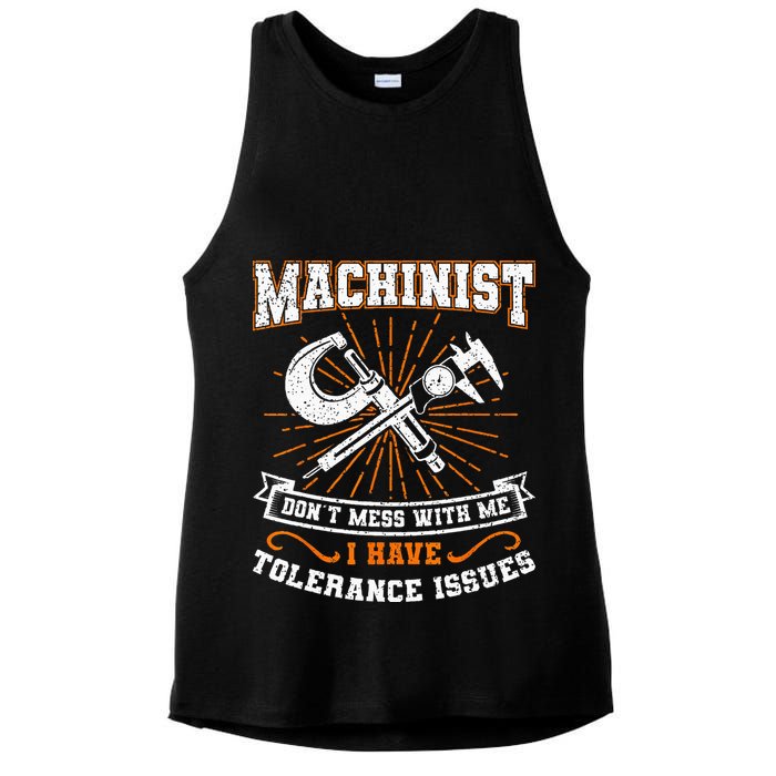 Machinist With Tolerance Issues Machinist Funny Gift Ladies PosiCharge Tri-Blend Wicking Tank