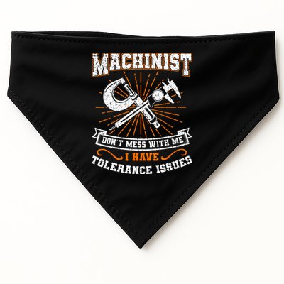 Machinist With Tolerance Issues Machinist Funny Gift USA-Made Doggie Bandana