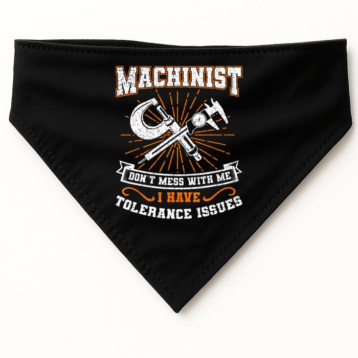 Machinist With Tolerance Issues Machinist Funny Gift USA-Made Doggie Bandana