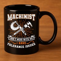 Machinist With Tolerance Issues Machinist Funny Gift 11oz C Handle Ceramic Mug