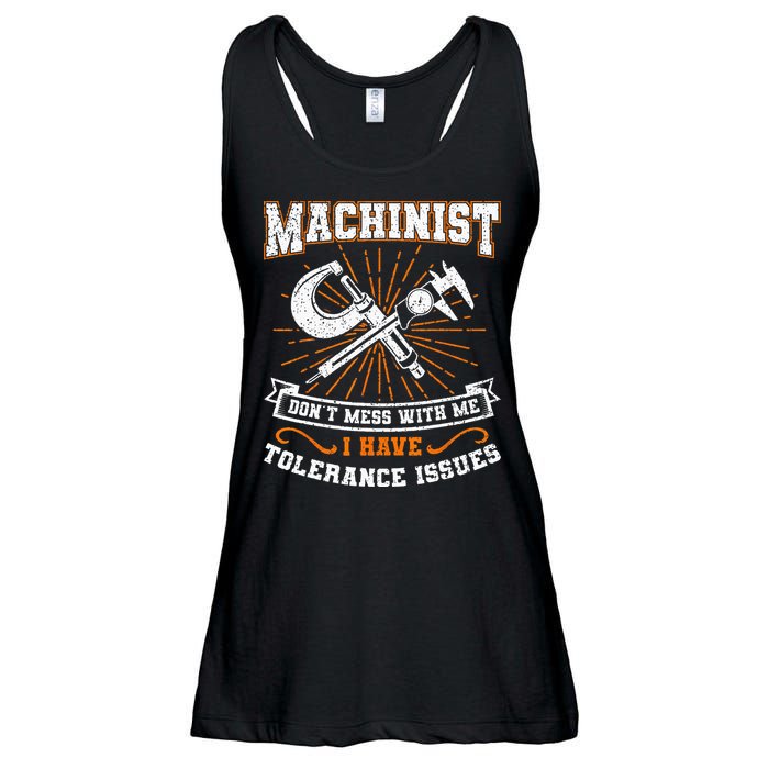Machinist With Tolerance Issues Machinist Funny Gift Ladies Essential Flowy Tank