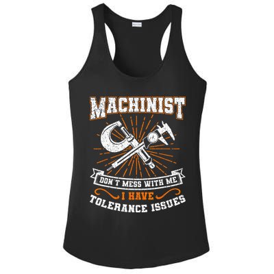 Machinist With Tolerance Issues Machinist Funny Gift Ladies PosiCharge Competitor Racerback Tank