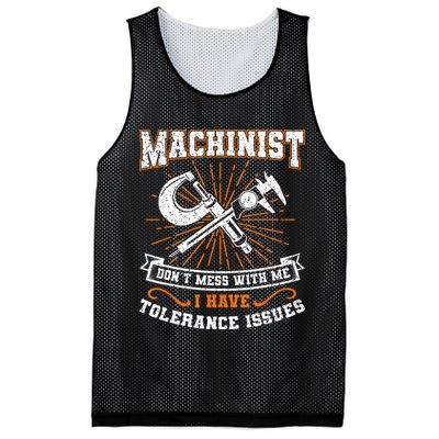 Machinist With Tolerance Issues Machinist Funny Gift Mesh Reversible Basketball Jersey Tank