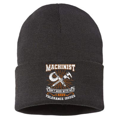 Machinist With Tolerance Issues Machinist Funny Gift Sustainable Knit Beanie
