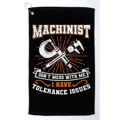 Machinist With Tolerance Issues Machinist Funny Gift Golf Towel