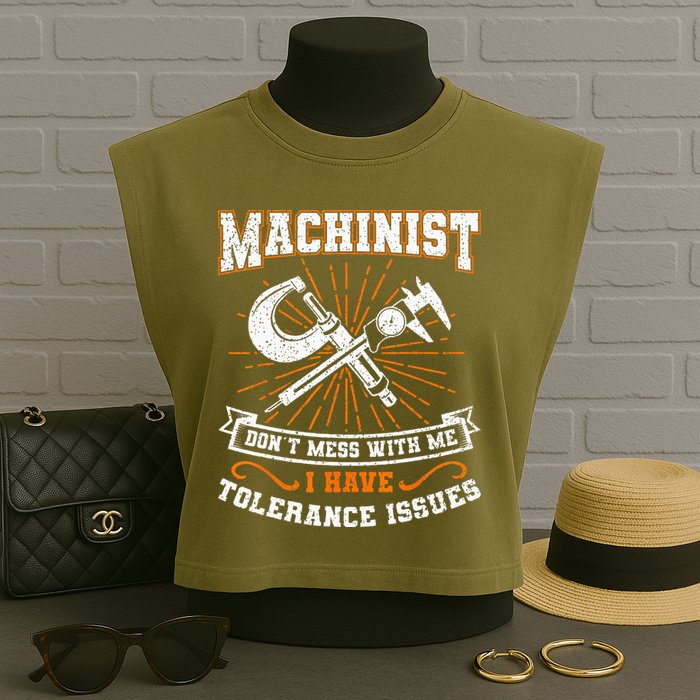Machinist With Tolerance Issues Machinist Funny Gift Garment-Dyed Women's Muscle Tee