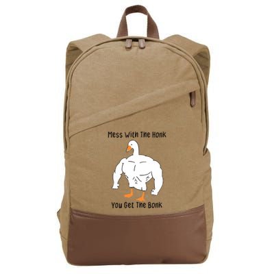Mess With The Honk You Get The Bonk Cotton Canvas Backpack
