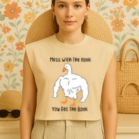 Mess With The Honk You Get The Bonk Garment-Dyed Women's Muscle Tee