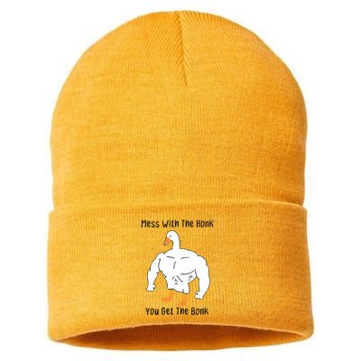 Mess With The Honk You Get The Bonk Sustainable Knit Beanie