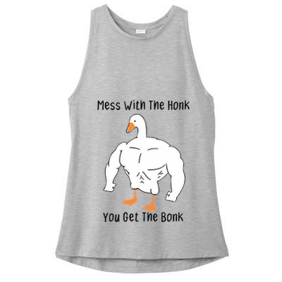 Mess With The Honk You Get The Bonk Ladies PosiCharge Tri-Blend Wicking Tank