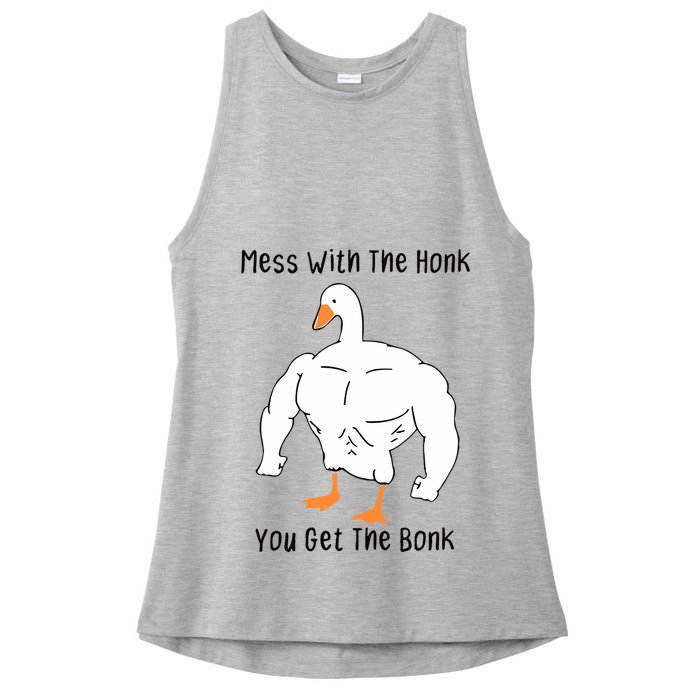 Mess With The Honk You Get The Bonk Ladies PosiCharge Tri-Blend Wicking Tank
