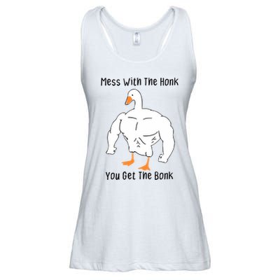 Mess With The Honk You Get The Bonk Ladies Essential Flowy Tank