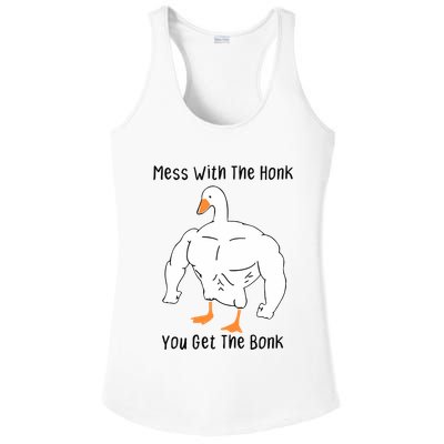 Mess With The Honk You Get The Bonk Ladies PosiCharge Competitor Racerback Tank