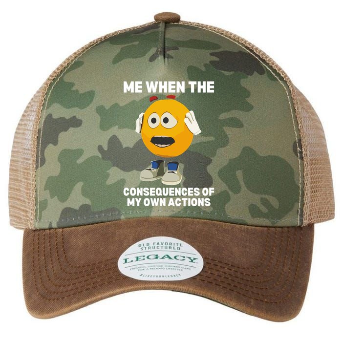 Me When The Consequences Of My Own Actions Funny Emoji Legacy Tie Dye Trucker Hat