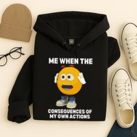 Me When The Consequences Of My Own Actions Funny Emoji Hoodie