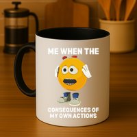 Me When The Consequences Of My Own Actions Funny Emoji Mug