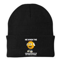 Me When The Consequences Of My Own Actions Funny Emoji Beanie