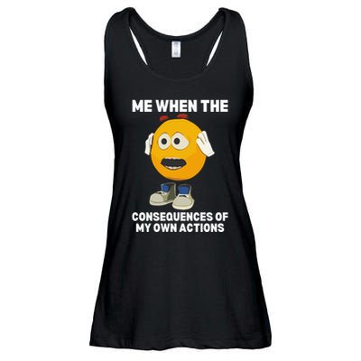 Me When The Consequences Of My Own Actions Funny Emoji Ladies Essential Flowy Tank