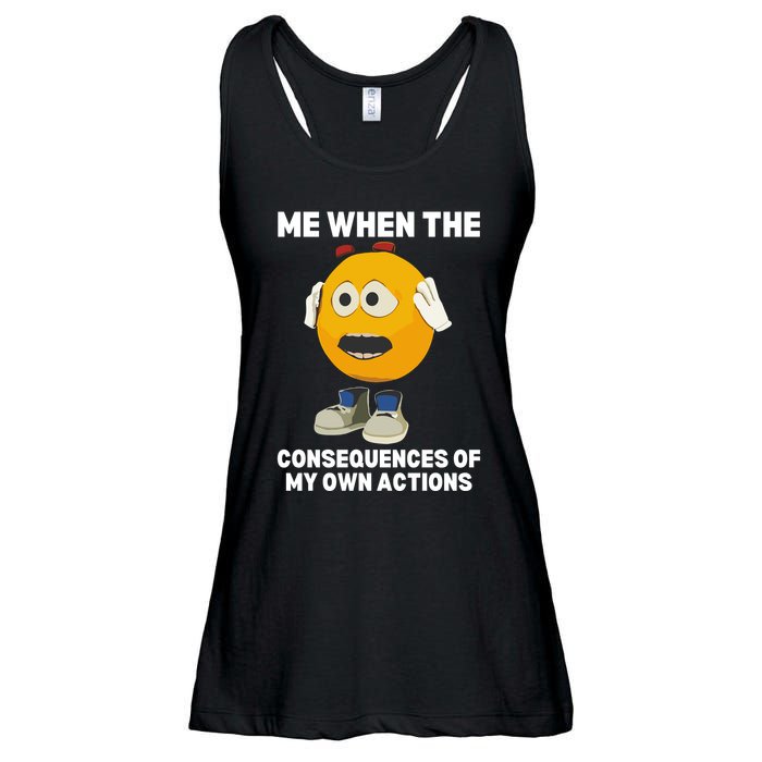 Me When The Consequences Of My Own Actions Funny Emoji Ladies Essential Flowy Tank