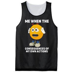 Me When The Consequences Of My Own Actions Funny Emoji Mesh Reversible Basketball Jersey Tank