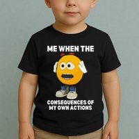 Me When The Consequences Of My Own Actions Funny Emoji Toddler T-Shirt