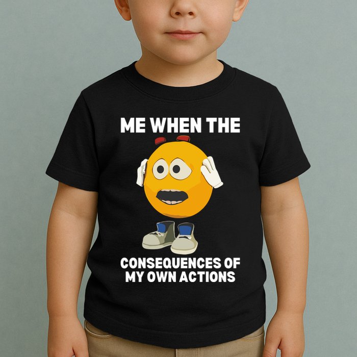 Me When The Consequences Of My Own Actions Funny Emoji Toddler T-Shirt