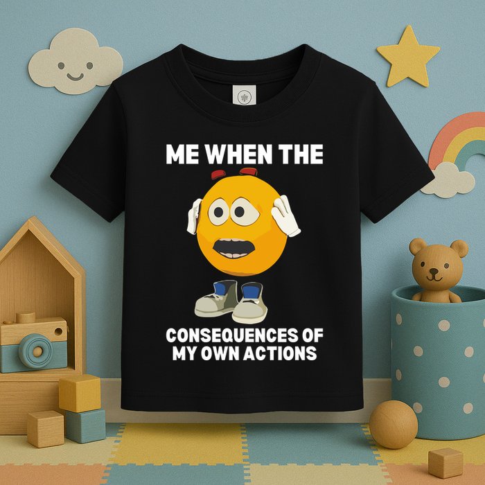 Me When The Consequences Of My Own Actions Funny Emoji Toddler T-Shirt