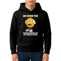 Me When The Consequences Of My Own Actions Funny Emoji Kids Hoodie