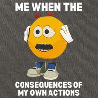 Me When The Consequences Of My Own Actions Funny Emoji Cotton Canvas Backpack
