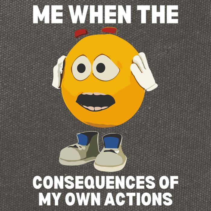 Me When The Consequences Of My Own Actions Funny Emoji Cotton Canvas Backpack