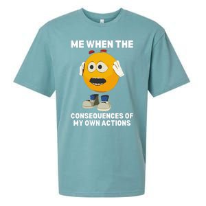 Me When The Consequences Of My Own Actions Funny Emoji Sueded Cloud Jersey T-Shirt