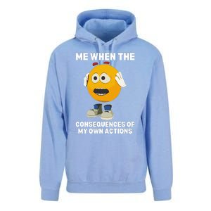 Me When The Consequences Of My Own Actions Funny Emoji Unisex Surf Hoodie