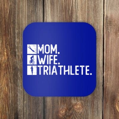 Mom Wife Triathlete Funny Gift Triathlon Training Triathlete Gift Coaster