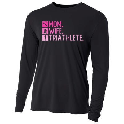 Mom. Wife. Triathlete Triathlon  Training Triathlete Cooling Performance Long Sleeve Crew