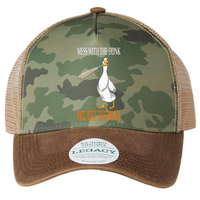 Mess With The Honk Goose Game Gamer Wooden Club Computer Legacy Tie Dye Trucker Hat