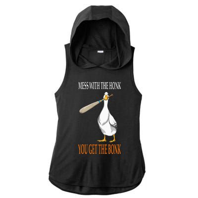 Mess With The Honk Goose Game Gamer Wooden Club Computer Ladies PosiCharge Tri-Blend Wicking Draft Hoodie Tank