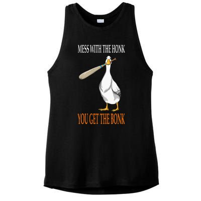 Mess With The Honk Goose Game Gamer Wooden Club Computer Ladies PosiCharge Tri-Blend Wicking Tank