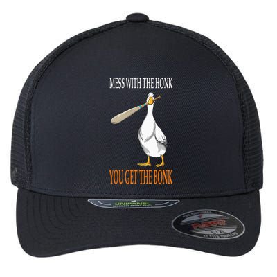 Mess With The Honk Goose Game Gamer Wooden Club Computer Flexfit Unipanel Trucker Cap