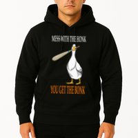 Mess With The Honk Goose Game Gamer Wooden Club Computer Hoodie