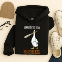 Mess With The Honk Goose Game Gamer Wooden Club Computer Hoodie