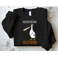 Mess With The Honk Goose Game Gamer Wooden Club Computer Sweatshirt